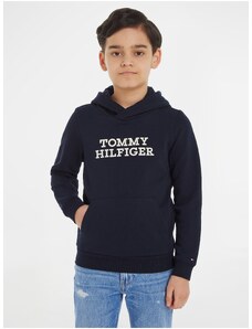 Tmavě modrá klučičí mikina s kapucí Tommy Hilfiger - Kluci