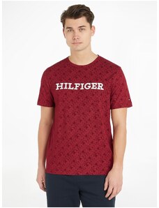 Červené pánské vzorované tričko Tommy Hilfiger - Pánské