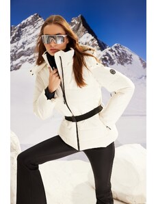 Trendyol Ecru Winter Essentials/Ski Collection Nepromokavá péřová bunda s kapucí