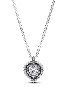 PANDORA náhrdelník s přívěskem se zářivým srdcem