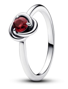 PANDORA prsten Sytě červený kruh věčnosti