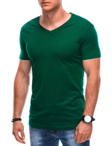 EDOTI Pánské základní tričko s výstřihem do V EM-TSBS-0101 - zelená V11