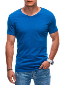 EDOTI Pánské základní tričko s výstřihem do V EM-TSBS-0101 - modrá V5