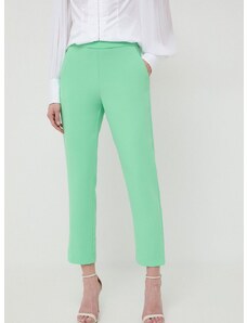 Kalhoty Pinko dámské, zelená barva, jednoduché, high waist, 102861.7624