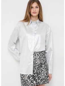 Košile Pinko dámská, šedá barva, relaxed, s klasickým límcem, 102476.A1LI