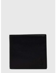 Kožená peněženka Polo Ralph Lauren černá barva, 405913723