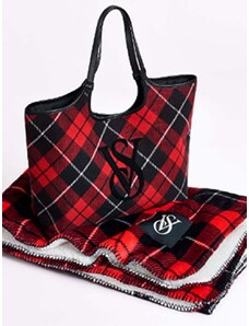 Victoria's Secret Set taška + teplá deka Plaid Sherpa
