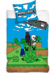 Carbotex Bavlněné ložní povlečení Minecraft - motiv Mob Monsters - 100% bavlna - 70 x 90 cm + 140 x 200 cm