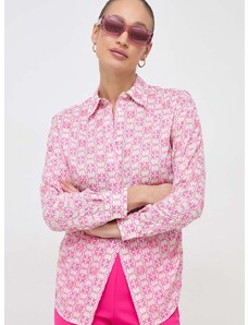 Bavlněná košile Pinko růžová barva, relaxed, s klasickým límcem, 103194.A1Q1