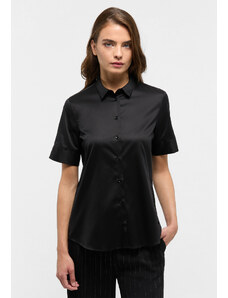 ETERNA Regular (Modern Classic) dámská černá neprosvítající halenka rypsový kepr 100% bavlna Easy Iron - Krátký rukáv