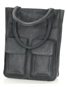 Kožená kabelka s kapsami shopper MARCO Kabelky od Hraběnky; černá