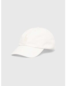 Bavlněná baseballová čepice Polo Ralph Lauren bílá barva, s aplikací, 710935043