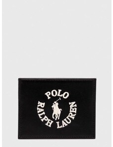 Kožené pouzdro na karty Polo Ralph Lauren černá barva, 405898661