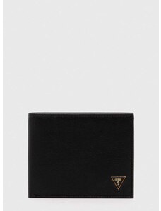 Kožená peněženka Guess SCALA černá barva, SMSCLE LEA20
