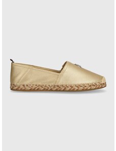 Kožené espadrilky Tommy Hilfiger TH GOLD FLAT ESPADRILLE zlatá barva, FW0FW07694