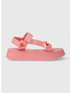 Sandály Tommy Jeans TJW EVA SANDAL dámské, růžová barva, na platformě, EN0EN02466