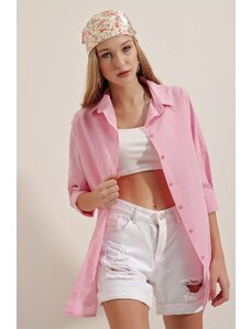 Bigdart 3900 Oversize Long Basic Shirt - Pink