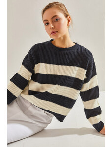 Bianco Lucci Women's Striped Knitwear Sweater