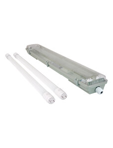 BERGE Svítidlo + 2x LED trubice - T8 - 60cm - 18W - neutrální bílá - SADA