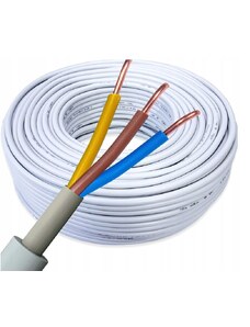 BERGE Elektrický kabel 3x1 bílý kabel OMY - 1m