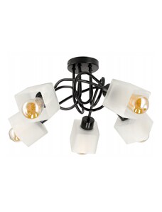 BERGE LED závěsná lampa LOFT - 5xE27 - CUBE WHITE