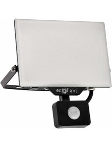 ECOLIGHT LED reflektor 50W 2v1 - studená bílá + čidlo pohybu