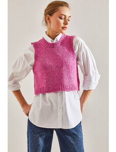 Bianco Lucci Women's Crop Sweater