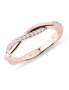 Diamantový prstýnek v růžovém zlatě KLENOTA K0652014