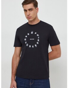 Bavlněné tričko Armani Exchange černá barva, s potiskem, 3DZTBJ ZJ9TZ