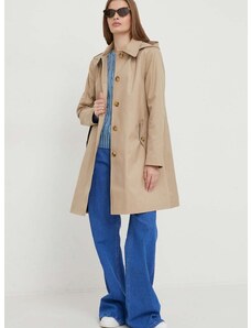 Kabát Lauren Ralph Lauren dámský, béžová barva, přechodný