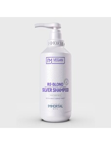 Immortal VEGAN Re-Blond Silver Shampoo šampon pro neutralizaci žlutých tónů a pro šedivé vlasy 500 ml