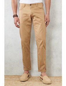 AC&Co / Altınyıldız Classics Men's Camel Slim Fit Slim Fit 5 Pocket Flexible Chino Trousers.