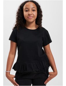 Urban Classics Kids Dívčí organické tričko Volant černé