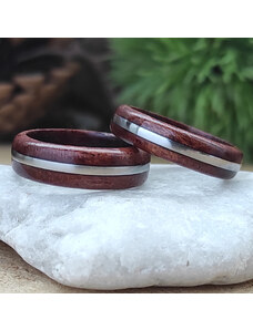 Woodlife Snubní prsteny z bubingy a ocele