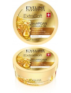 EVELINE COSMETICS - EXTRA SOFT BIO ARGAN MANUKA OIL - Hydratační krém na tělo a obličej s arganovým olejem 175 ml