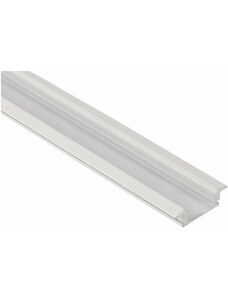 BERGE Zapuštěný SLIM profil BRG-23 pro LED pásky, bílý, 2m + průhledné stínidlo + madlo + koncovky