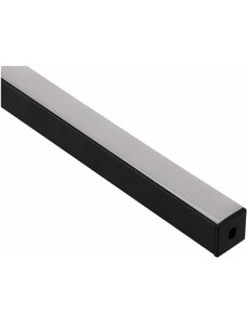 BERGE Rohový profil BRG-20 pro LED pásky, černý, 1m + čtvercové opálové stínidlo