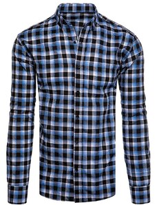 černo-modrá károvaná košile
