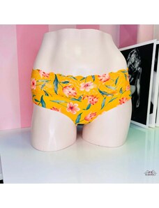 PINK Květované kalhotky s krajkou