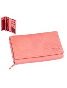 Leonardo Verrelli Dámská luxusní peněženka kožená růžová