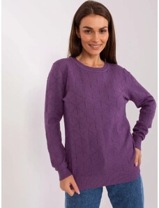 Dámský fialový pulovr s kulatým výstřihem FPrice, jedna velikost