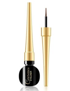 EVELINE COSMETICS - CELEBRITIES EYELINER BROWN - Tekuté oční linky hnědé4 ml