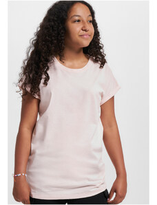 Urban Classics Kids Dívčí organické tričko s prodlouženým ramenem růžové