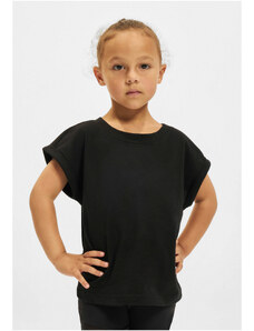 Urban Classics Kids Dívčí organické tričko s prodlouženým ramenem černé