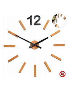 M.Clock Dřevěné nástěnné hodiny 60cm hnědé