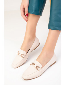 Soho Beige Matte Satin Women's Ballerinas 18725