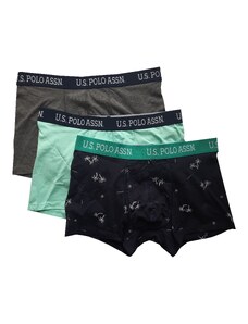 U.S. POLO ASSN. 3Pack boxerky 80446 tm.modrá, mint, tm.šedá