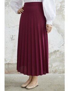 InStyle Luisa Waist Elastic Pleated Skirt - Plum