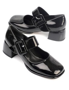 Capone Outfitters Blunt Toe Buckle Mary Jane Shoes