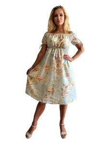 Sale-Letní šaty s Carmen výstřihem 3155 - velké květy